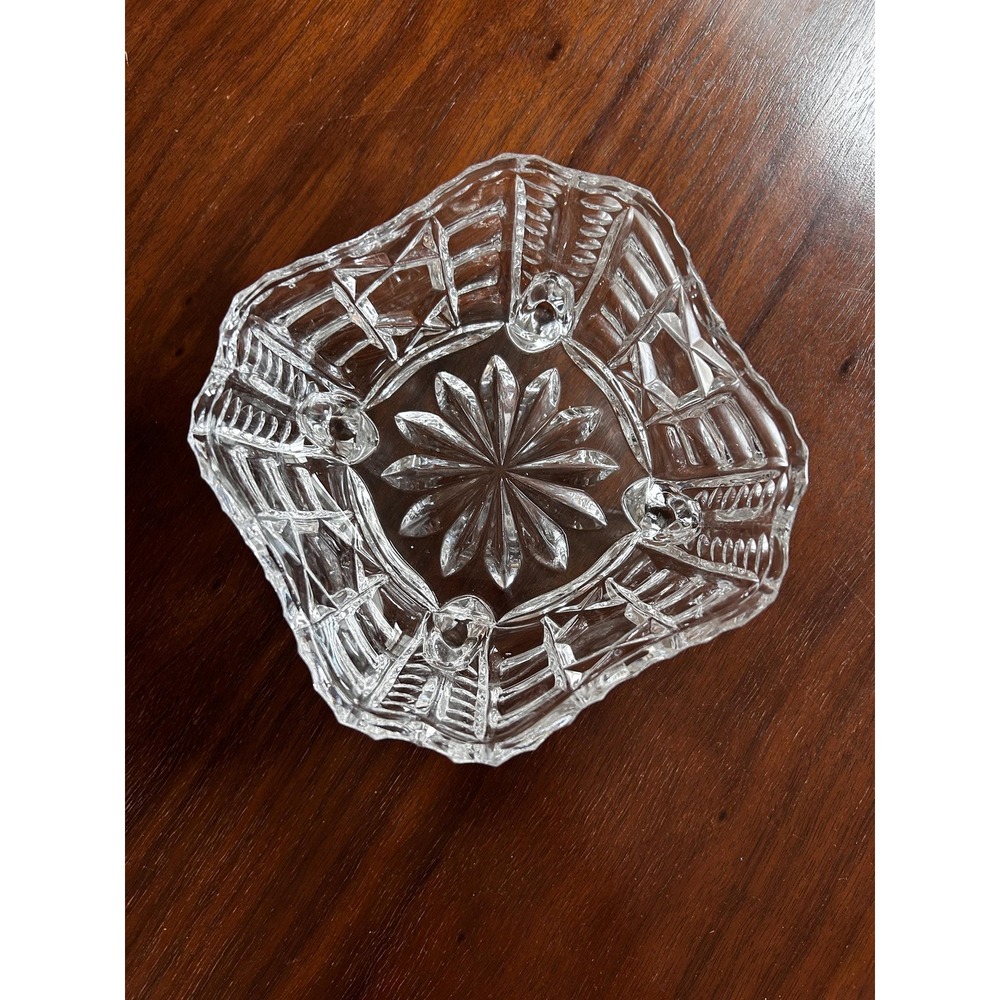 Vintage Clear Pressed Glass 3 footed Candy Crystal Dish